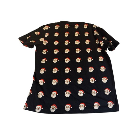 Denim & Flower Ricky Singh Celebrate Christmas Santa Black Short Sleeve Shirt L - Picture 2 of 6